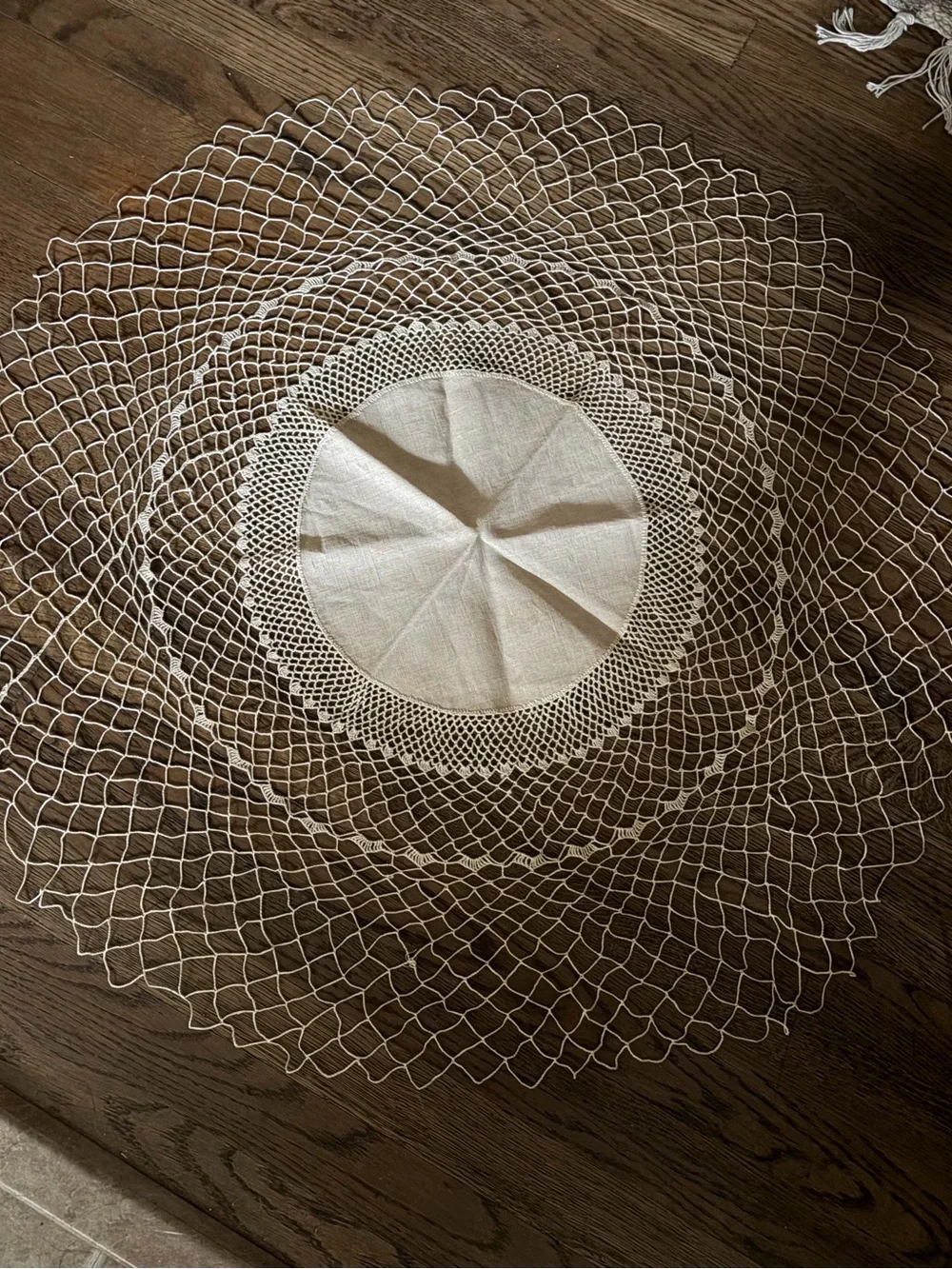 Handmade Cream Crochet Doily - Classic Table Centerpiece